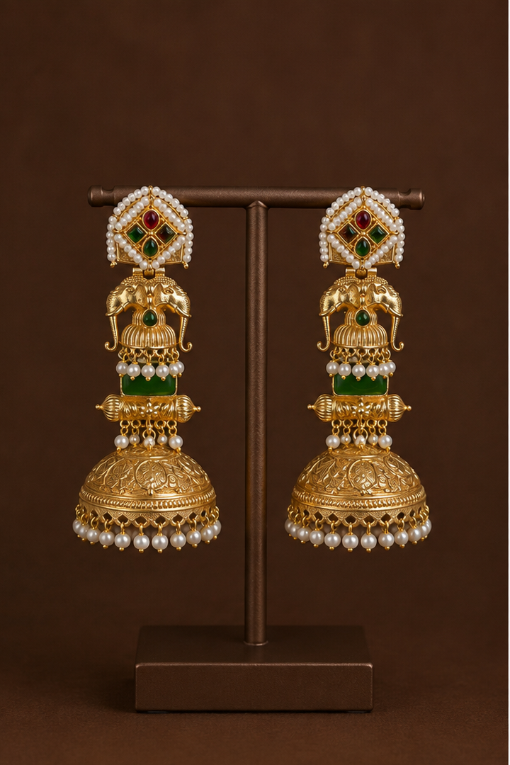Parikha Elephant Motif Jhumka