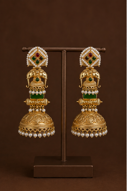Parikha Elephant Motif Jhumka
